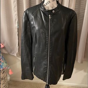 Black Rivet Faux Leather Black Jacket